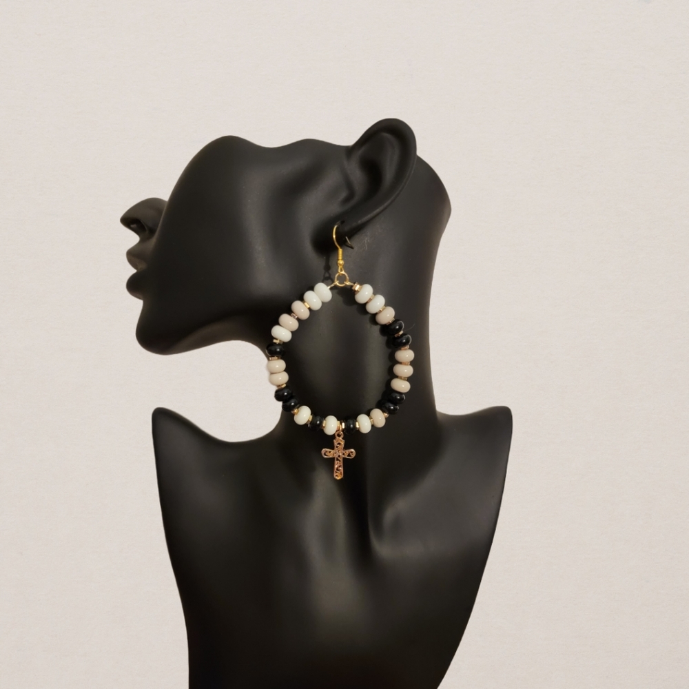 Beaded hoop earrings